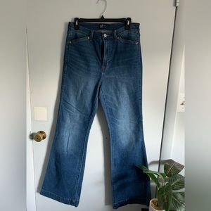 GAP Blue Denim High Waisted Flare Jeans